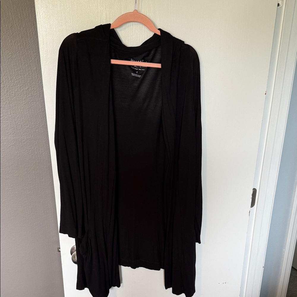 Black Hooded Cardigan